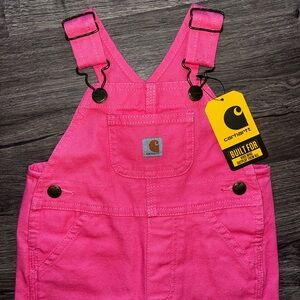 NWT Carhartt Kids Bright Pink Overalls size 9mos